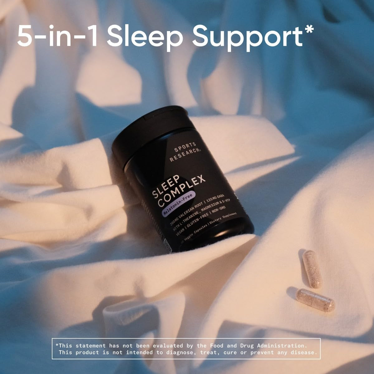 ® Sleep Complex- Melatonin-Free Vegan Capsules - with Valerian Root, GABA, L-Theanine, Magnesium & 5-HTP - 30 Servings