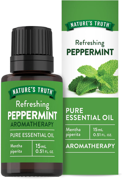 Peppermint Essential Oil | 15 Ml | Invigorating Peppermint Scent | for Diffusers and Aromatherapy | Plant Based, Non-Gmo & Gluten Free
