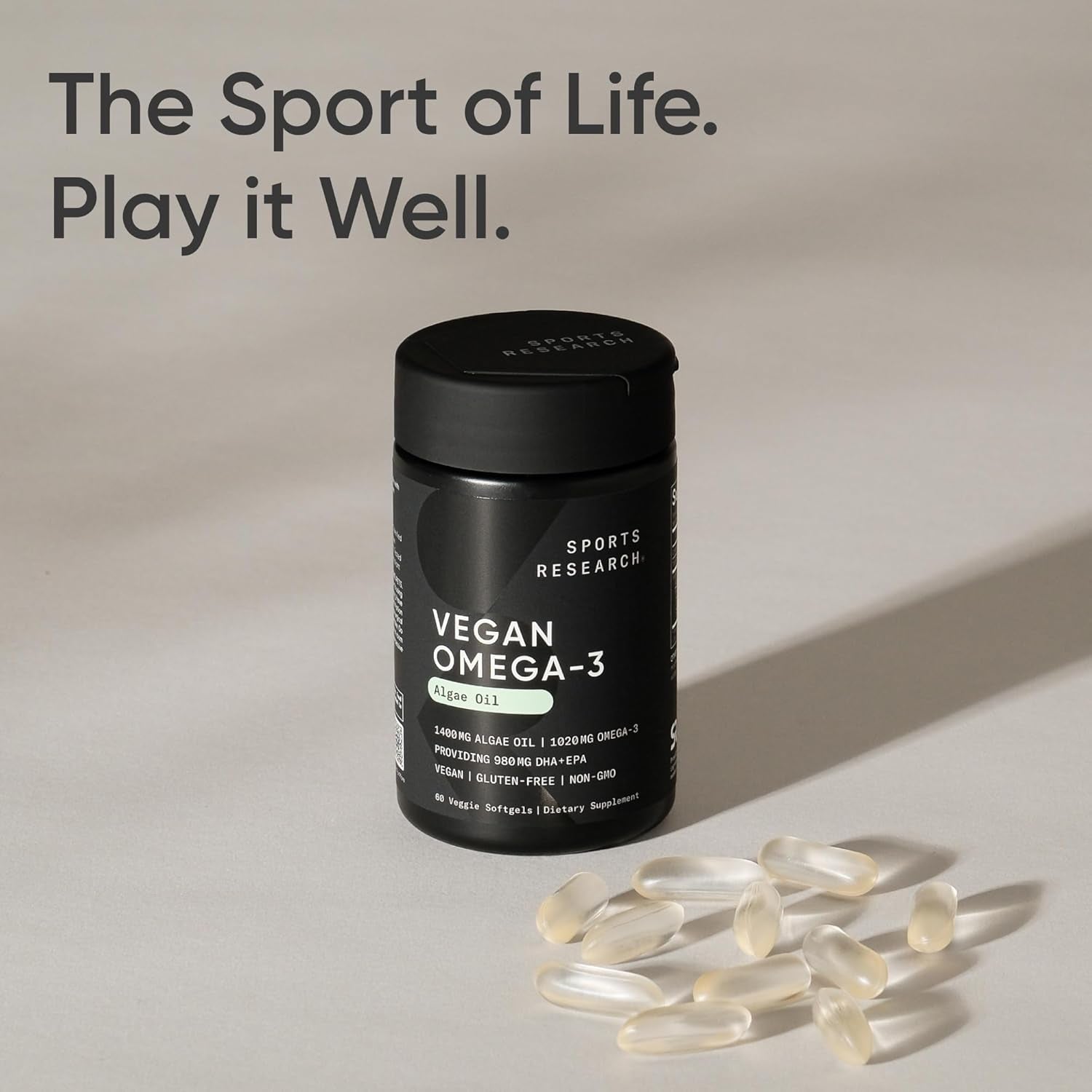 ® Vegan Omega-3 Algae Oil 1040Mg, 60 Count Plantgels™ | Triglyceride Form EPA & DHA - Vegan, Non-Gmo, Carrageenan-Free Softgel