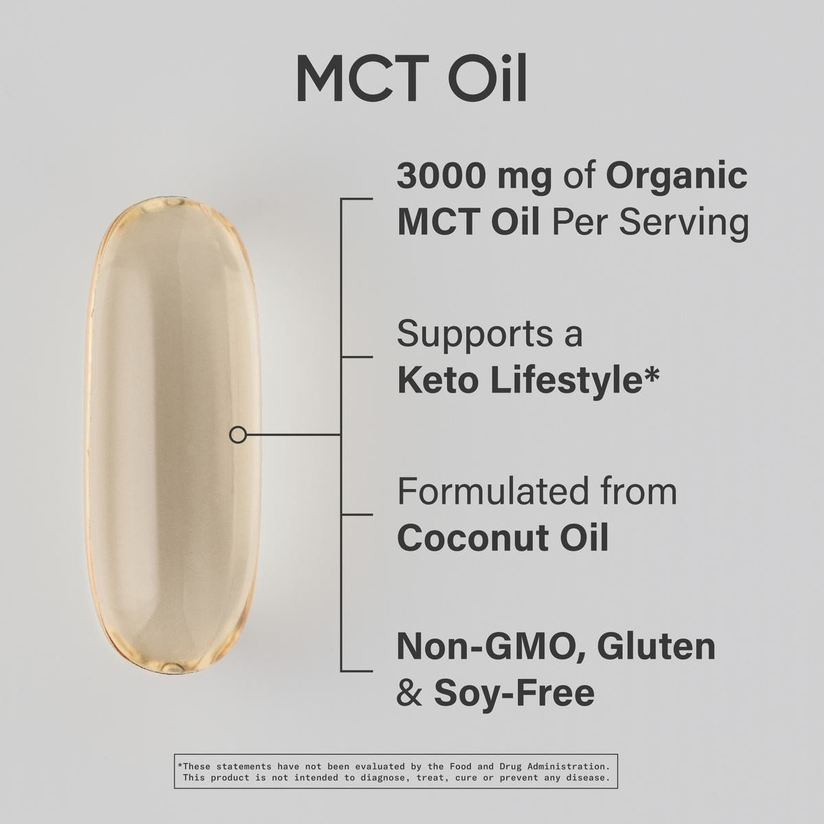 100% MCT Oil 1000Mg 240 Softgels Keto Brain & Body Fuel Non-Gmo Coconut Oil