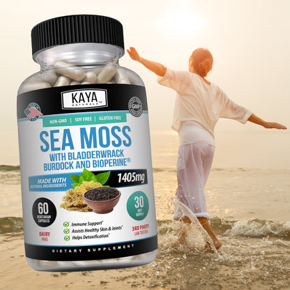 Irish Sea Moss 60Ct, Burdock Root, Bladderwrack Powder, Immune & Thyroid Care