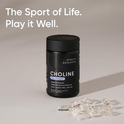 ® Extra Strength Choline 800 Mg - Essential Nutrient Featuring Vitacholine ® for Focus Support - Vegan Certified • Non-Gmo • Gluten Free - 60 Liquid Capsules