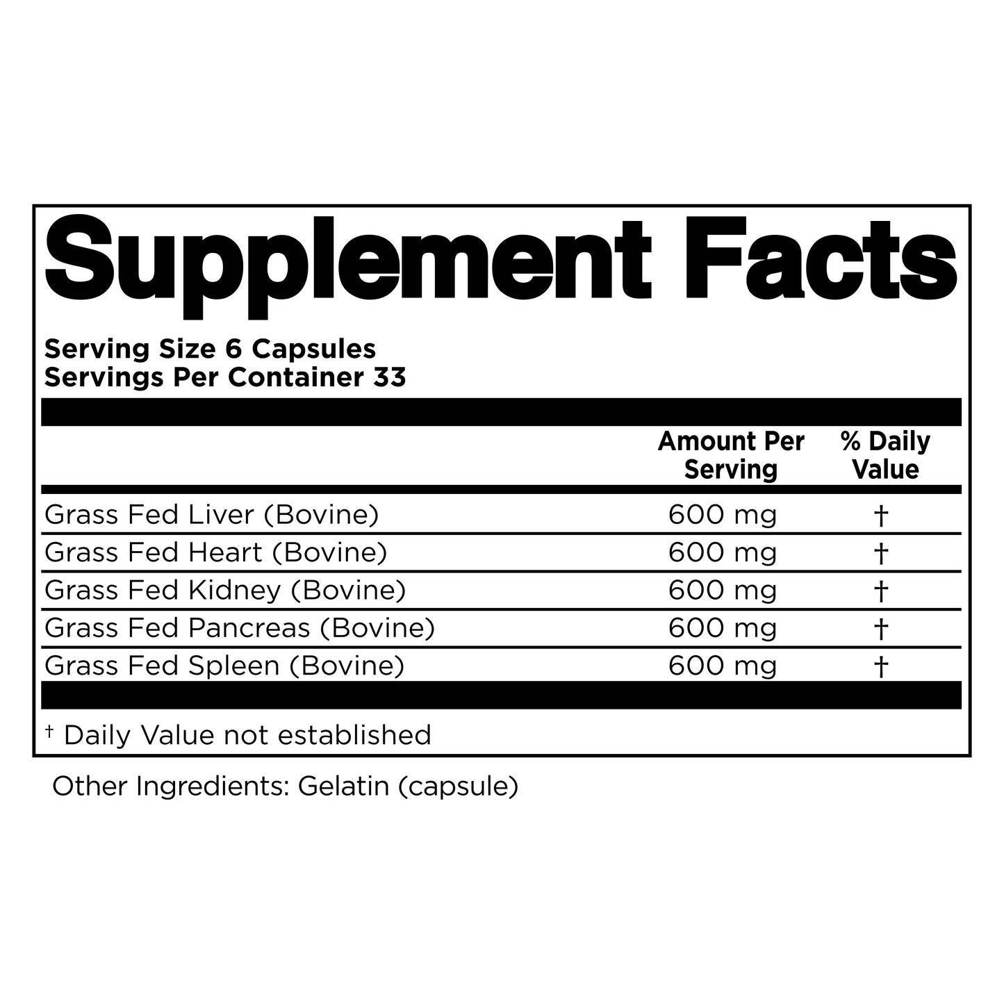 New Zealand Grass-Fed Beef Organ Complex — 5 Organs for Energy, Immunity & Hormone Support